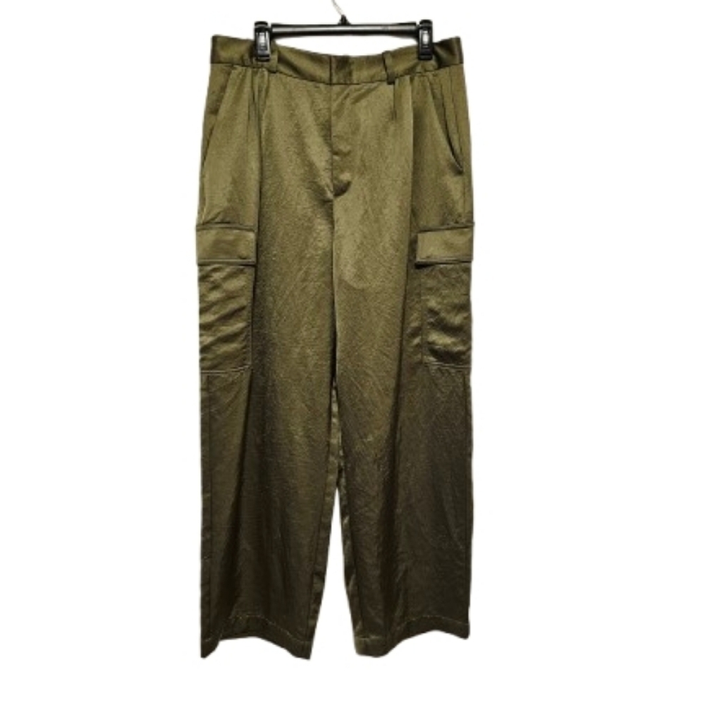Madewell High-Rise Straight Cargo Trousers in Satin Womens Size 12 NWT